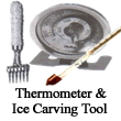 thermometer/ice carving tool